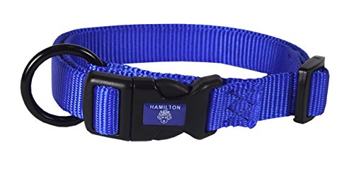 Hamilton Adjustable Nylon Dog Collar, Blue, 1" X 18-26" #TOP4