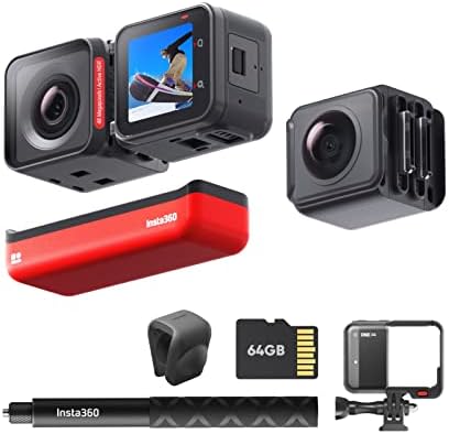 Insta360 ONE RS Twin Edition Get-Set Kit  Waterproof 4K 60fps Action Camera & 5.7K 360 Camera with Interchangeable Lenses, Stabilization, 48MP Photo, Active HDR, AI Editing