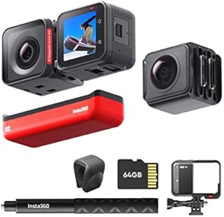 Insta360 ONE RS Twin Edition Get-Set Kit  Waterproof 4K 60fps Action Camera & 5.7K 360 Camera with Interchangeable Lenses, Stabilization, 48MP Photo, Active HDR, AI Editing