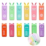 Corbekel 24 PCS Cute Mini Highlighters in 2 Style (Bear & Rabbit), Kawaii Highlighters for Kids & Adults, Small Multi Colored Highlighters Pastel Set
