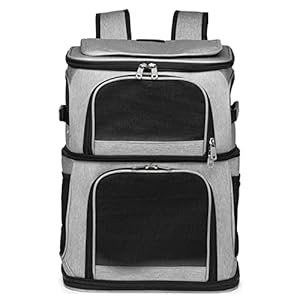 ZYLEDW Trasportino Gatto, Zaino per Gatti, Scatola per Cani Pieghevole, Pratico Zaino per Animali da Viaggio A Doppio Strato Zaino per Animali Pieghevole di Grande capacità (Color : Grey)