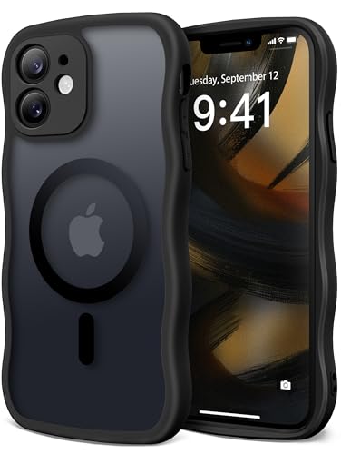 CAPRARO Cute for iPhone 11 Case, Compatible with MagSafe Black