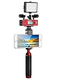 Saramonic Ultimate Smartphone Video Kit with Dual Stereo Microphones, Audio Mixer, LED Light and Stabilizing Rig for Apple iPhone 5, 5C, 5S, 6, 6S, 7, 8, X (Regular and Plus), Samsung Galaxy, and More