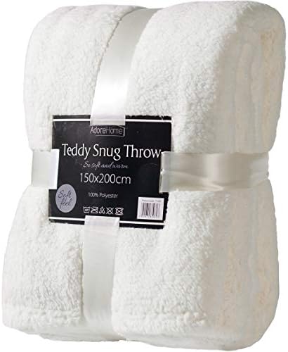 Adore Home Luxury King Size Fleece Blanket Teddy Bear Throws for Sofa Bed Luxury Soft Warm 200x240cm, Slate