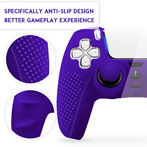 Sikemay [2 Pack] Ps5 Controller Skin, Anti-Slip Thicken Silicone Protective Cover Case Perfectly Compatible With Playstation 5 Dualsense Controller Grip With 8 X Thumb Grip Caps #TOP5