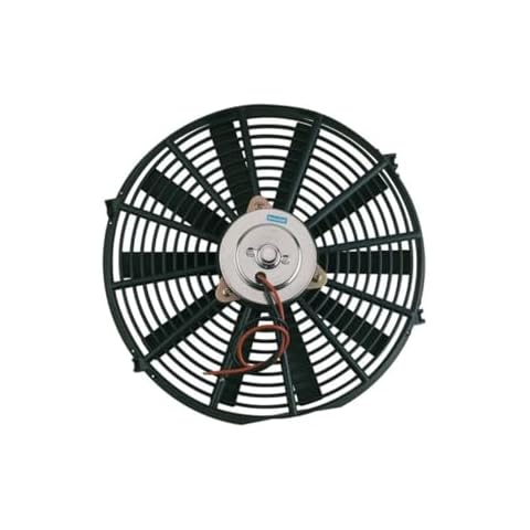 Perma-Cool 19124 Electric Cooling Fan, Standard, 14 in, Push/Pull, 2450 CFM, 12V, Straight Blade, 15.5 x 14 in, 3.75 in Thick, Plastic, Each Cover