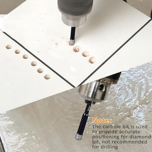 Kit de brocas de diamante seco con vástago hexagonal, 6 piezas miniatura 6