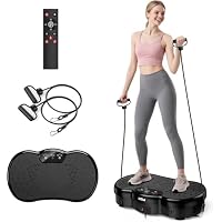 HTM Vibration Plate Exercise Machine: Vibrating Platform with Resistance Bands Slot, 300 Lbs Capacity, 120-Speed, 9 Workout Modes