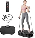 Vibration Plate Exercise Machine, Whole Body Shake Plate for Weight Loss Vibrating Platform with Resistance Bands Slot, 300 Lbs Capacity, 120-Speed, 9 Workout Modes for Home Fitness, Muscle Toning