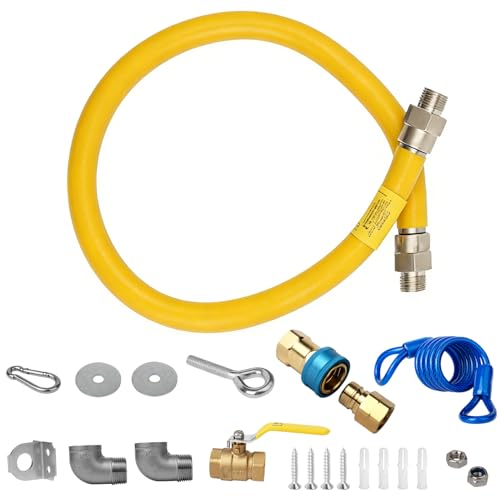 3/4 x 48 Flexible Gas Hose Kit 1675KIT48 for Commercial Kitchen