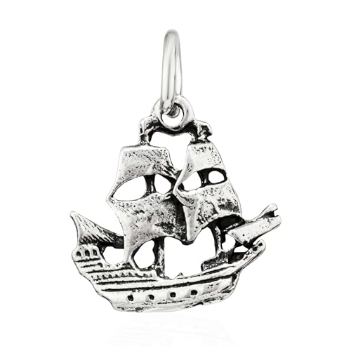 NKlaus 15297 Pendentif bateau pirate Bounty en argent 925 15 x 15 mm, Argent sterling