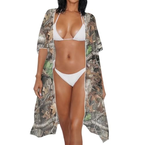 SEANATIVE Women's Chiffon Kimono Cardigan Cover Up Summer Sexy Sheer Beachwear Swimsuit Bikini Plus Size Bathing Suit Coverup2