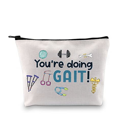 GJTIM PT Gift Physiotherapy Gift Physical Therapy Zipper Pouch Physical Therapist Graduation Gift You’re Doing Gait Makeup Bag (Doing Gait Bag)