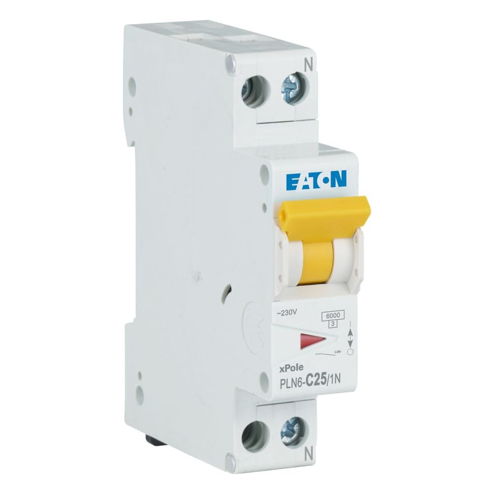 Eaton PLN6-C25/1N-DE Leitungsschutzschalter 25A 1P+N 1-polig+N C-Charakteristik LS-Schalter 1 TE eine Teilungseinheit breit (263284)