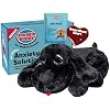 Snuggle Puppy Heartbeat Dog Toy for Puppies, Real-Feel Heartbeat, Calming Sleep Aid and Crate Training Comfort Toy with Heat Pack, Black Plush Design