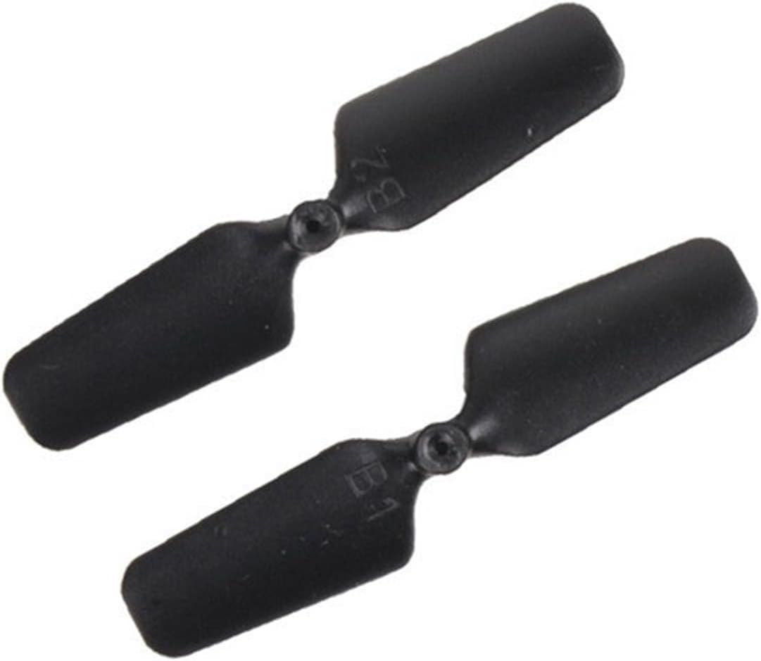 Close-up of Eachine E160 RC Helicopter tail blades.