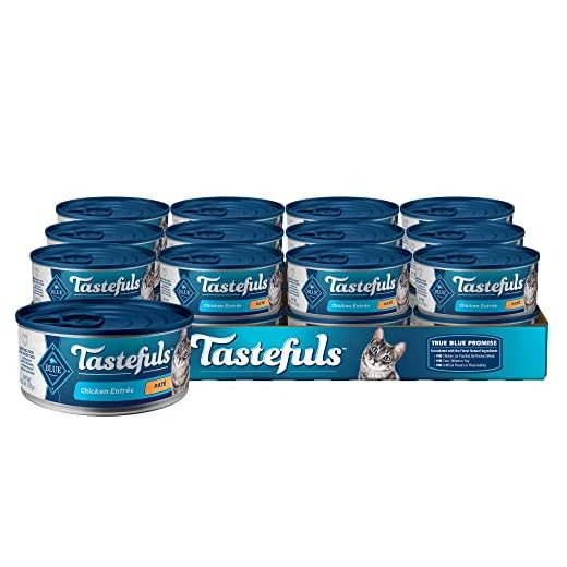 Blue Buffalo Tastefuls Natural Pate Wet Cat Food, Chicken Entrée 5.5-oz cans (Pack of 24)