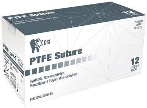 DSI PTFE Sterile Suture 4/0, 12/Box - Wound Dressing Medical Dental Supply