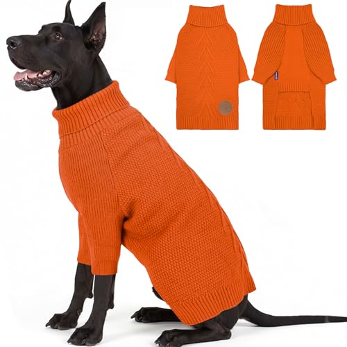 cyeollo Dog Sweater Long Sleeve Knitted Turtleneck Pullover Warm Clothes