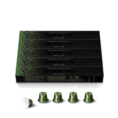 Nespresso Original, India Master Origin, Dark Roast, 50-Count Coffee Pods