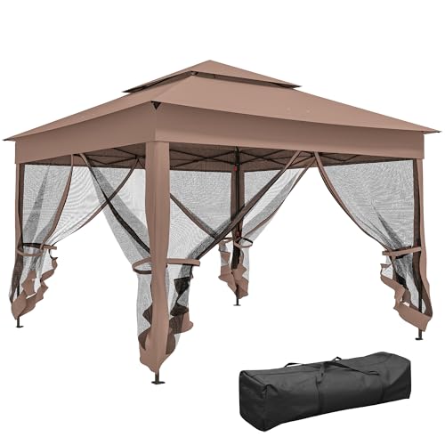Outsunny 11' x 11' Pop Up Canopy, Outdoor Patio Gazebo