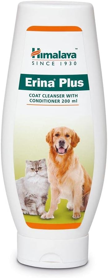 Erina Plus | Coat Cleanser with Conditioner | 200 ml | For Shiny, Healthy & Smooth Coat | With Hibiscus & Neem (Dogs)