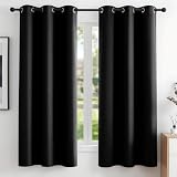 Deconovo Blackout Curtains Black 42x63