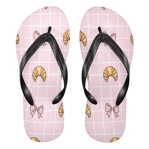 STAYTOP Cute Croissant Flip Flops Sandals of Men's & Women's,Sandals Beach Slippers Shower Slides