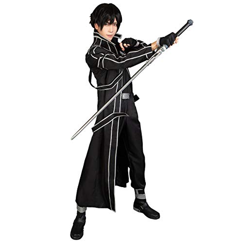 Cosfun Men's Kirigaya Kazuto Cosplay Costume Full Outfit Black Mp003071 (X-Large) #TOP1