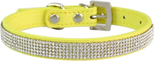 Collier pour chiot mignon ajustable avec boucle métallique solide et strass brillants