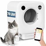 BAKAJI Lettiera Autopulente XXL per Gatti con App di Controllo Smart Wifi, Capacità 70 Litri Rimozione Efficiente Odori Sgradevoli, Monitoraggio del Peso e Frequenza con Applicazione + Telecamera