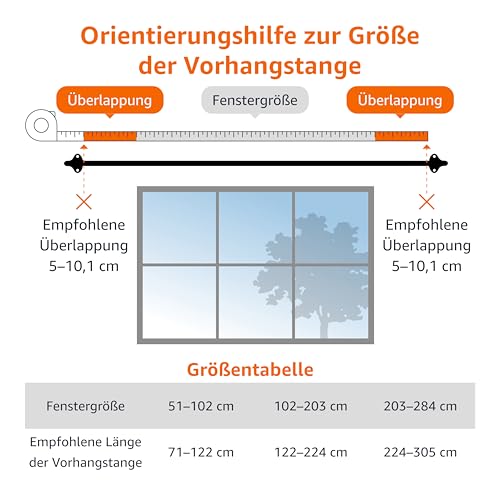 Amazon Basics Gardinenstange mit gebogener Stange für den Innenbereich, ausziehbar, 71 bis 122 cm, Schwarz