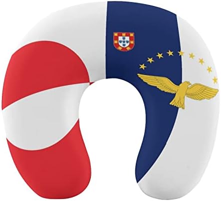 Greenland Azores Flag Neck Pillow U Shaped Memory Foam Travel Head Support Pillow for Women Men