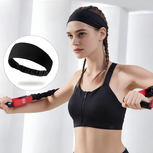 Headbands for Women-Women's Sports Headbands, Non-Slip Sweat Absorbent Wide Headbands for Yoga Running Gym Workout, Elastic Fashion Hair Bands for Women — view 4