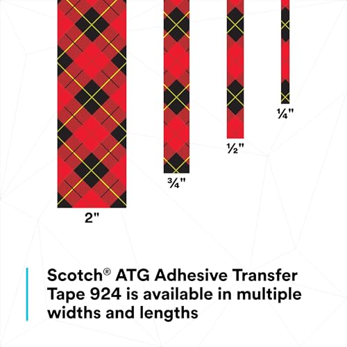3M Scotch ATG Adhesive Transfer Tape 924 Clear, 0.50 in x 36 yd 2.0 mil (Pack of 12) by 3M - Image 6