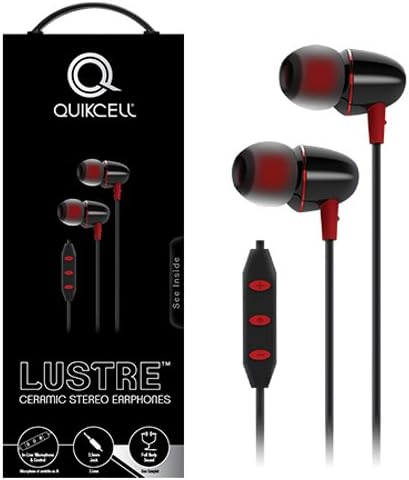 Ceramic Wired Headset with 8MM Drive for Purity of Sound for Apple & Android - Retail Packaging - Black