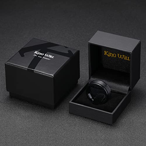 King Will 8Mm Black Stainless Steel Spinner Ring Relieving Stress Ring For Men Women Stress Anxiety Relief Ring Fidget Ring For Unisex Adults Teens Cross Sand Comfort Fit 10 #TOP5
