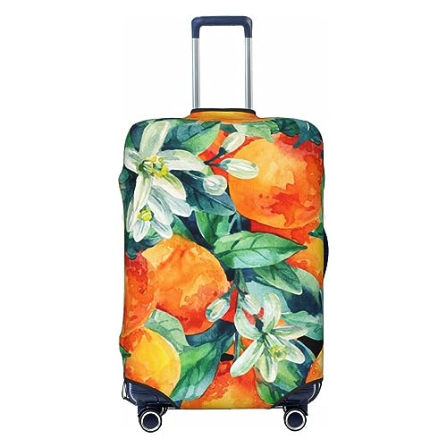 Ttetddd Housse de protection pour bagages de voyage avec fermeture éclair et boucle - 71,1 cm - Motif fleurs et oiseaux - Aquarelle, Aquarelle Orange, M