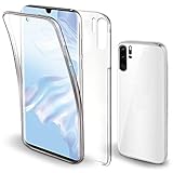Moozy 360 Degree Case for Huawei P30 Pro - Transparent Full Body Slim Cover - Hard PC Back and Soft TPU Silicone Front