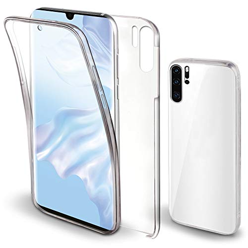 Moozy 360 Degree Case for Huawei P30 Pro - Transparent Full Body Slim Cover - Hard PC Back and Soft TPU Silicone Front