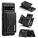 for Google Pixel 7 Pro Wallet Case, 2 in 1 Detachable Leather Wallet Case for Google Pixel 7 Pro,Magnetic Wallet Protective Case with Stand + Card Holder,Black