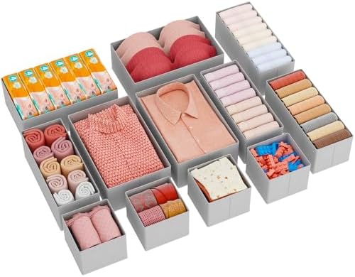 Lifewit 12 Pieces Foldable Drawer Organizer, Storage Underwear fo...