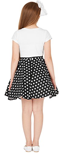 Blackbutterfly Kids Vintage 50'S Full Circle Girls Swing Skirt (Polka Dot - Black, 11-12 Yrs) #TOP3