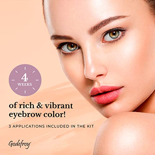 Godefroy Instant Eyebrow Color, Dark Brown, .18 Ounces, 12-Weeks Of Long Lasting Brow Color, 3-Applications Per Kit #TOP2
