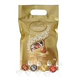 Lindt LINDOR Schokoladen Kugeln Klassische Mischung | ca. 80 Schokoladen Kugeln (Vollmilch, Weiß, Dunkel 60%, Haselnuss) | Großpackung, 1kg