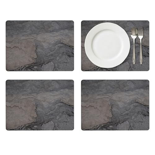 Image of Pimpernel Set of 4 Midnight Slate Placemats - Cork-Backed Table Mats, Multi-Color Design with Heat Resistance & Stain Protection for Everyday Dining, 40.1 x 29.8cm