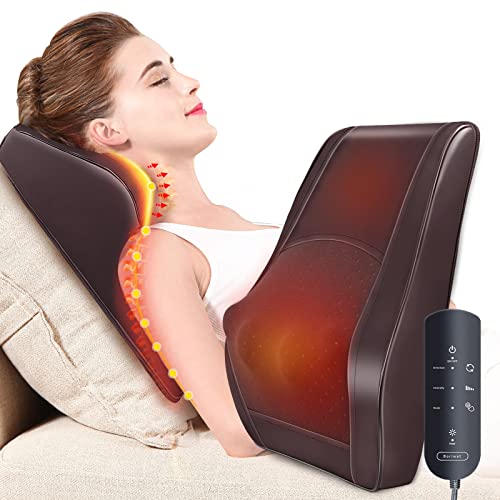 OMASSA Massaggiatore per la schiena con calore, cuscino per il massaggio shiatsu del collo per il rilassamento muscolare e il sollievo dal dolore. Può essere utilizzato in casa, ufficio.