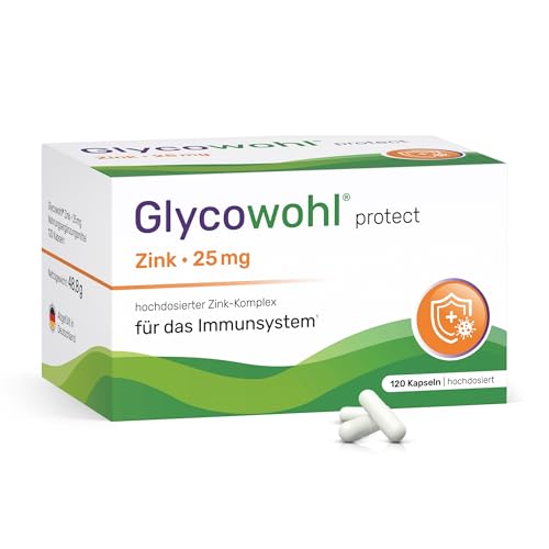 Glycowohl® Zink Komplex - 10mg Zinkbisglycinat, 10mg Zinkcitrat & 5mg Zinkpicolinat (= Zink 25mg) für die Dauerversorgung - In Apothekenqualität - 120 Kapseln