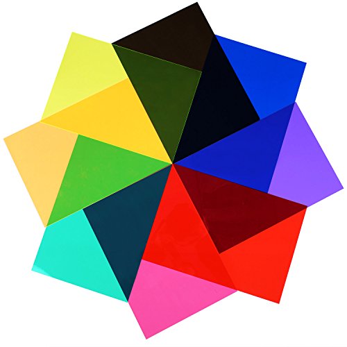 Eboot 9 Pieces Gel Filter Transparent Color Film Plastic Sheets Correction Gel Light Filter, 11.7 By 8.3 Inches, 9 Colors #TOP1