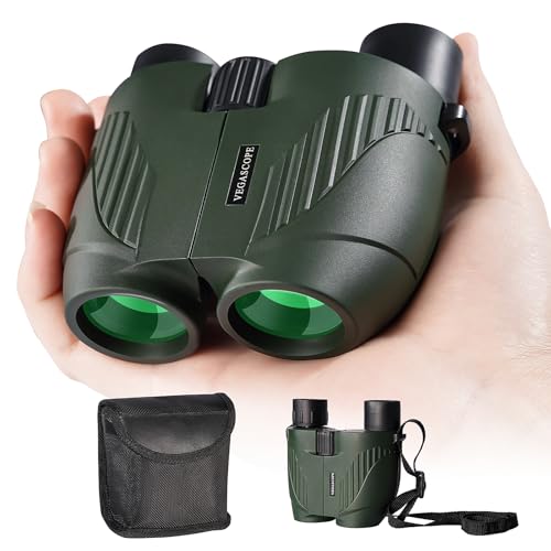 Binoculars for Adults and Kids, 20x25 High Powered Fully Multi-Coated Lenses, BAK 4 Compact Waterproof Binocular, Essential Pocket Binoculars with Low Light Vision for Bird Watching, Outdoor Hunting